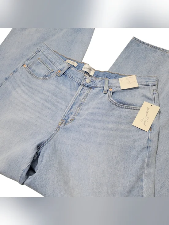 NWT Universal Thread Super Wide Leg Light Wash Jeans 100% Cotton Plus Size 16 - Picture 6 of 16